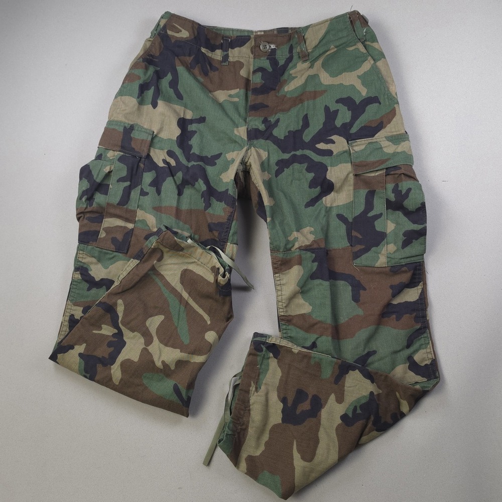 Vintage Rothco BDU Cargo Pants Mens Large Regular Woodland Camo Ripstop USA Made